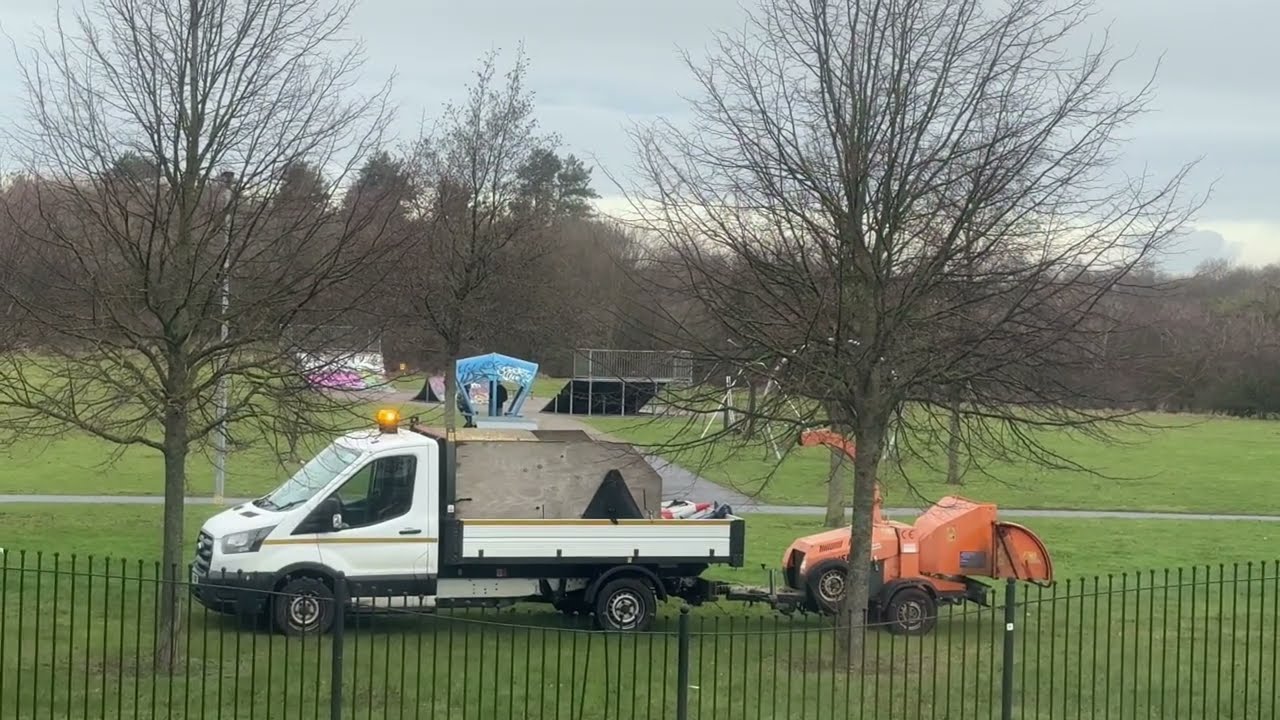 Tree-shredding Machine || Involved in tree trimming and grounds maintenance|| Wood chipper 
