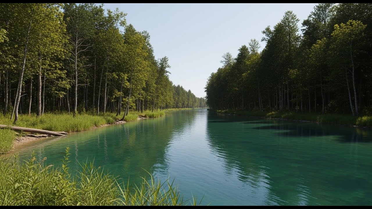Peaceful Flowing River 🌊 Natural Ambience Sound for Deep Sleep and Stress Relief #946