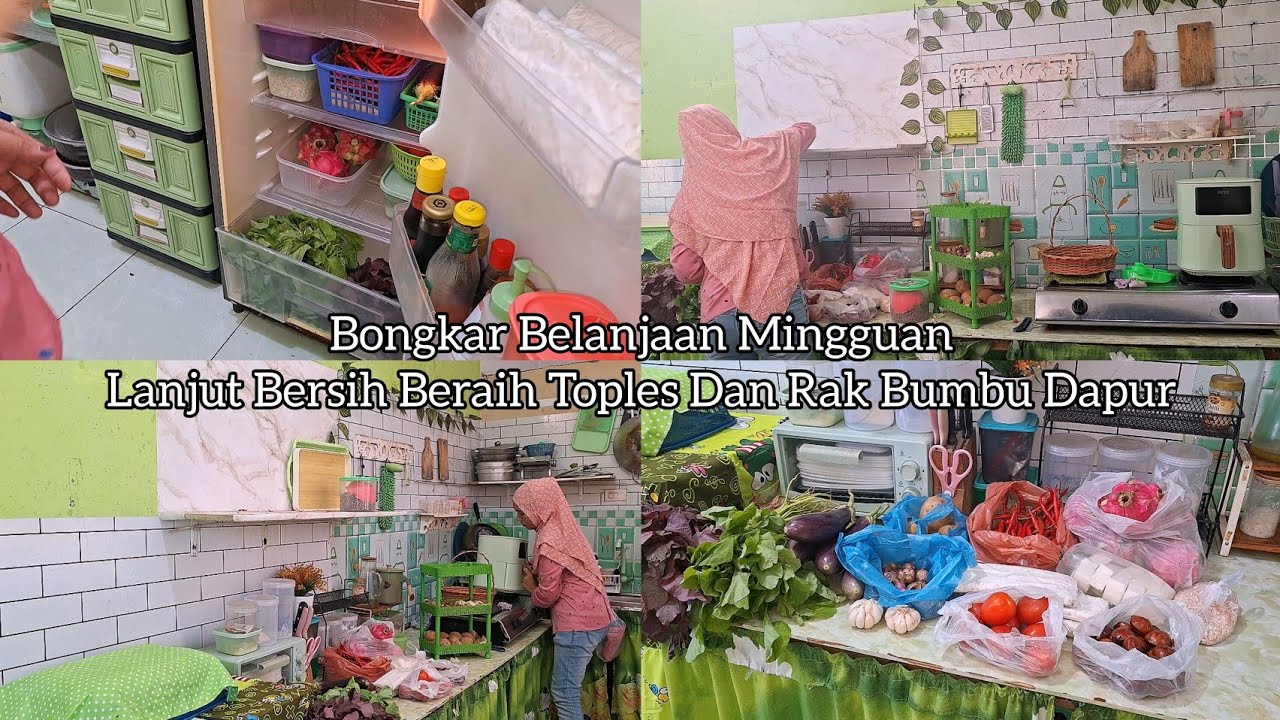 Bongkar Belanjaan Mingguan Hemat || Lanjut Mengatur Ulang Pelan pelan Dapur Hijau Minimalis