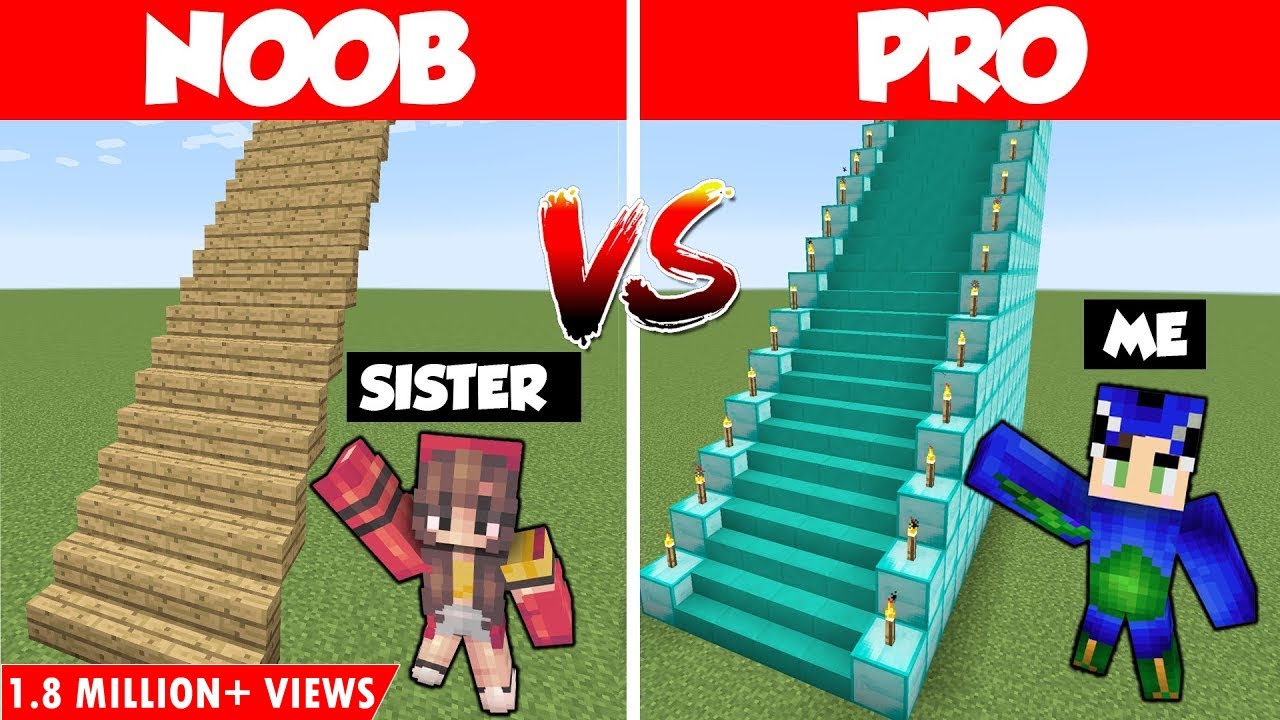 Minecraft BEST STAIRCASE BUILD CHALLENGE | NOOB vs PRO 😱 (Hindi)
