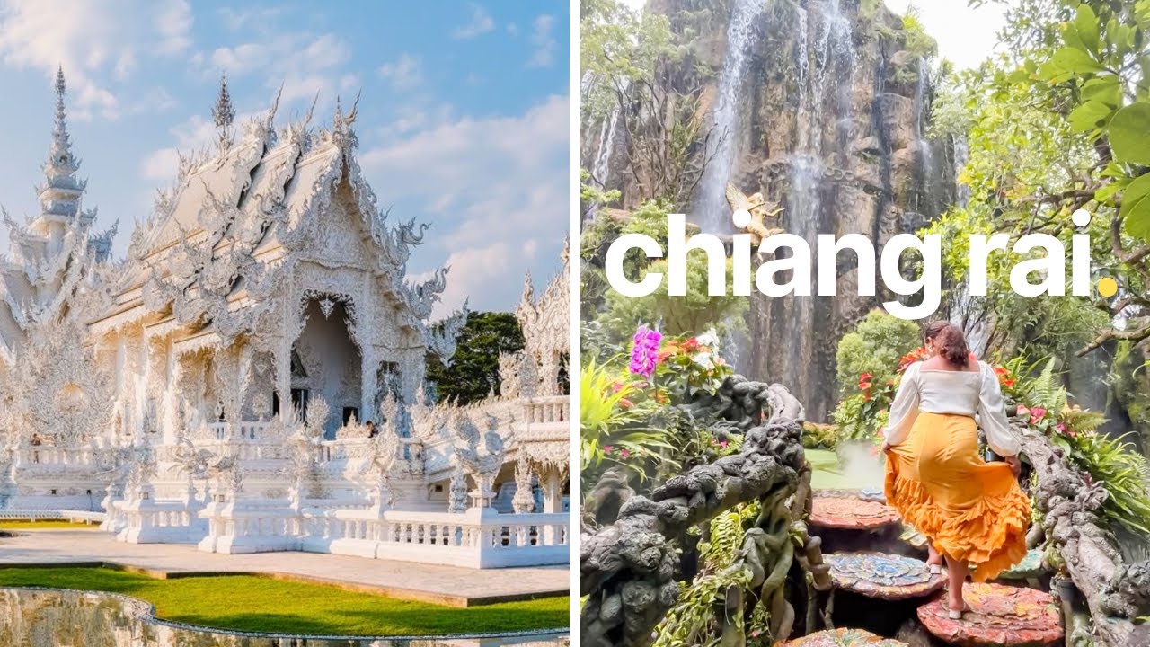 Thailand Vlog: CHIANG RAI 🇹🇭 || one day tour. white & blue temple, lallita cafe
