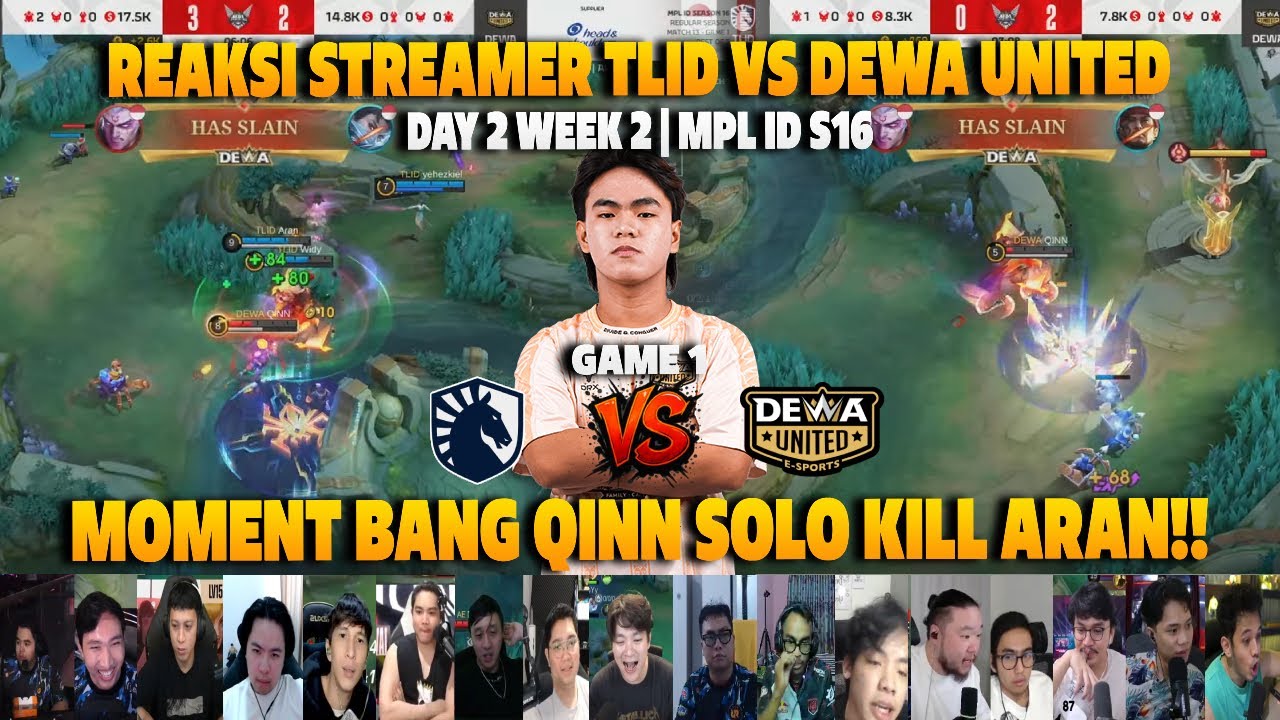 PHOVEUS BANG QINN NGERI BRO❗REAKSI STREAMER MPL ID S16 TLID VS DEWA UNITED | GAME 1