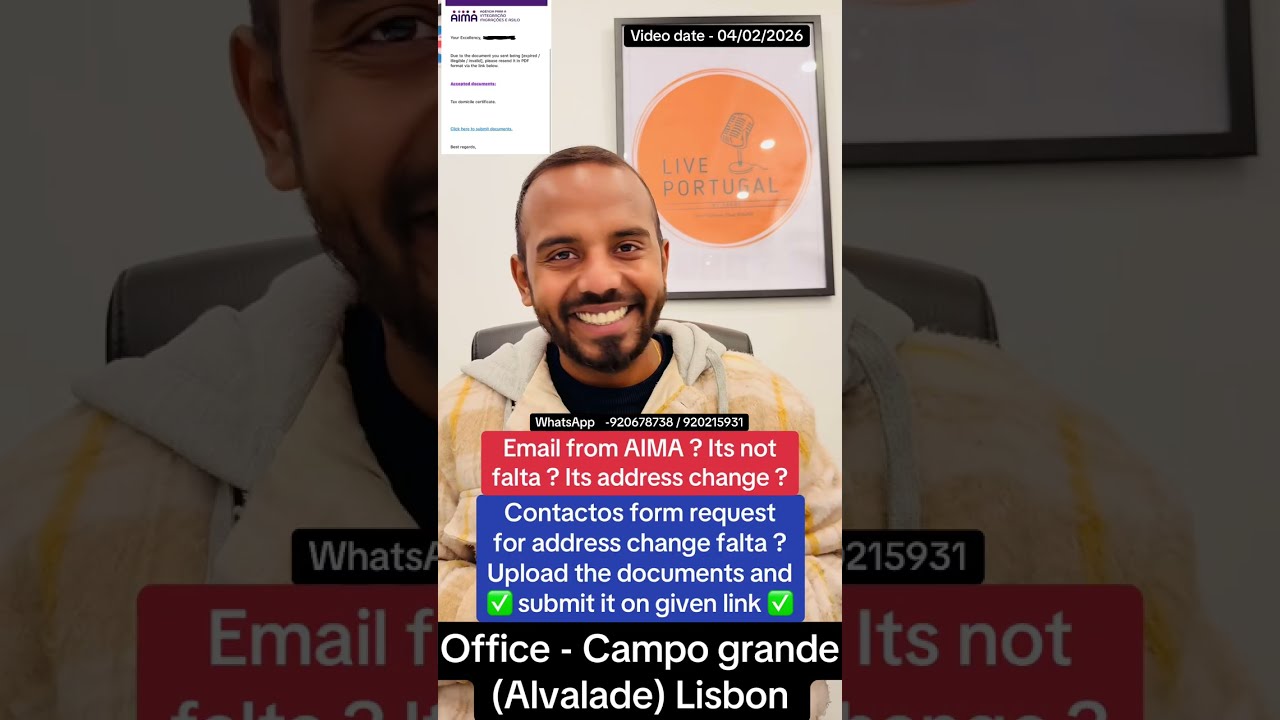 Email from AIMA ? Its not falta ? Its address change ? &reg;Live Portugal By Harry | Advocate | Portugal