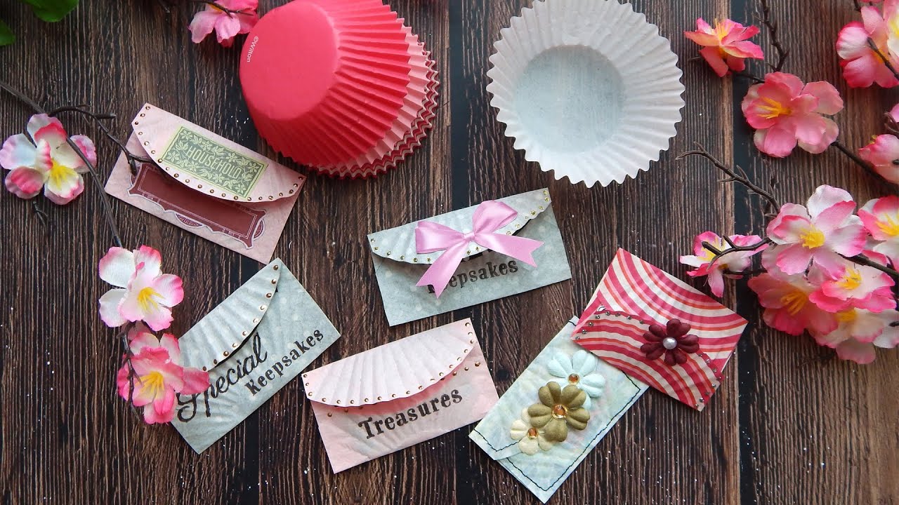 How To Make CUPCAKE LINER Envelopes for Junk Journals! EASY TUTORIAL Step By Step! Use what you got!