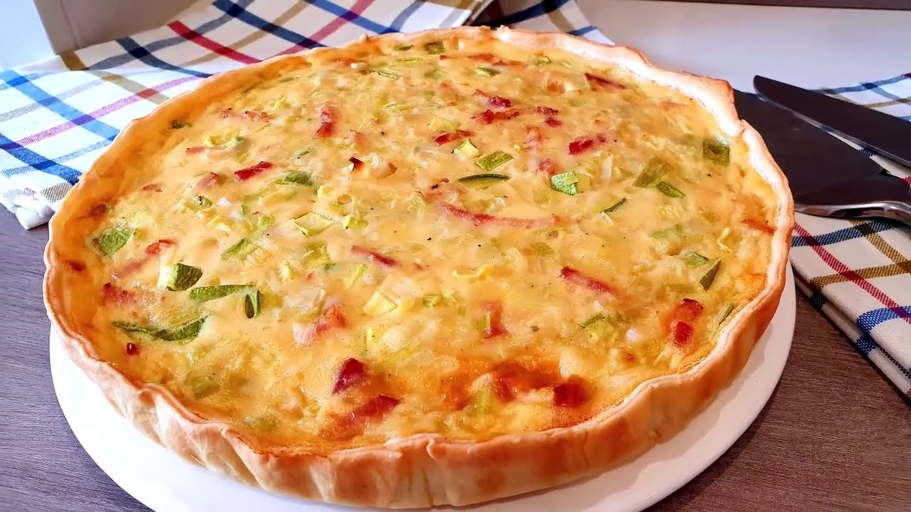 Pastel de calabacín y puerros con bacon / Vegetable and Bacon QUICHE