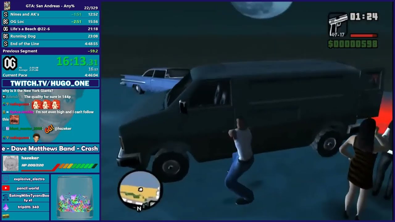 GTA San Andreas Any% April Fools Speedrun - Hugo_One Twitch Stream - 4/1/2024