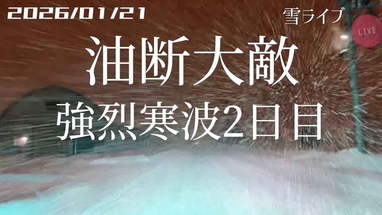 【雪ライブ】強烈寒波2日目 北海道をリアルタイムで一緒にドライブ気分♪夜ドラ
