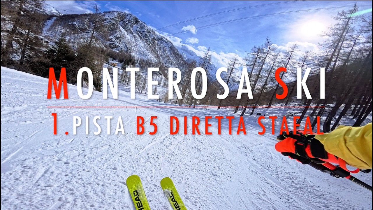 4K HDR 🔴 MONTEROSA SKI 🔴 1. Pista B5 Diretta Stafal (rossa) 🔴 Day 1 🔴 Insta360 Ace Pro 2 🔴 9.2.2026