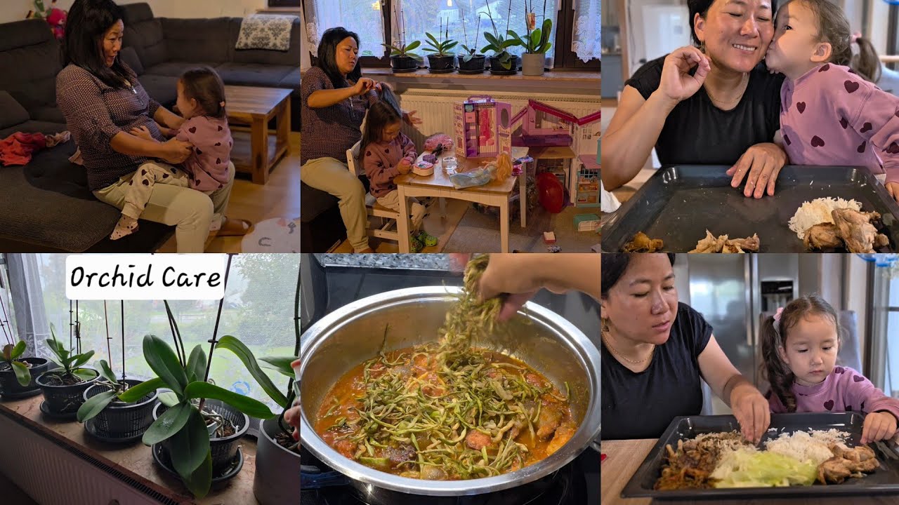Teaching Esther Lotha & Nagamese||Machihan with smoked pork & dried taro stem||Mukbang With Esther.