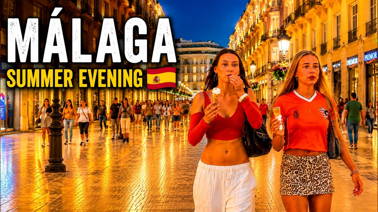 Malaga Evening Walk 4K 🇪🇸 | Busy Summer City Center