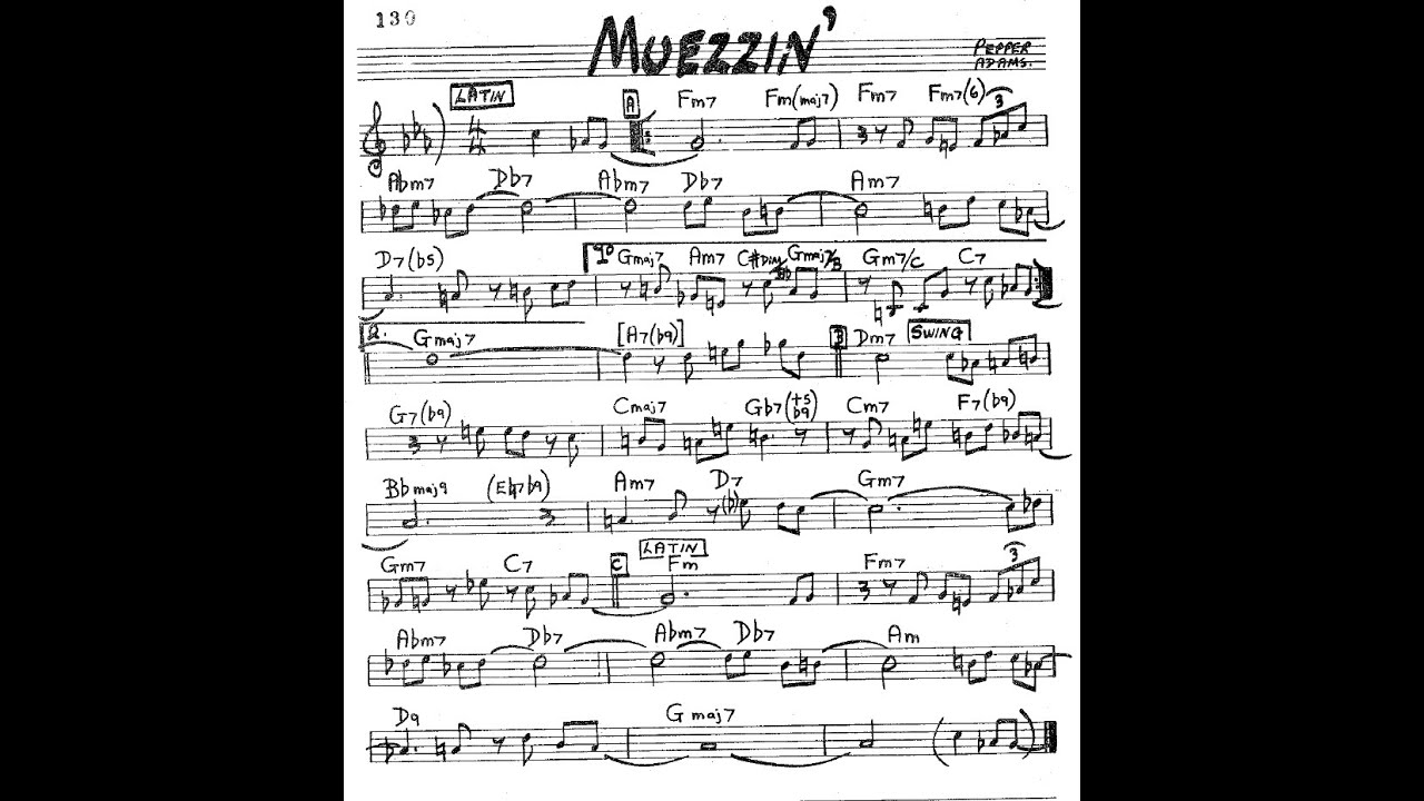 BACKING TRACK - MUEZZIN' (Pepper Adams) G 190 BPM BOSSA & SWING