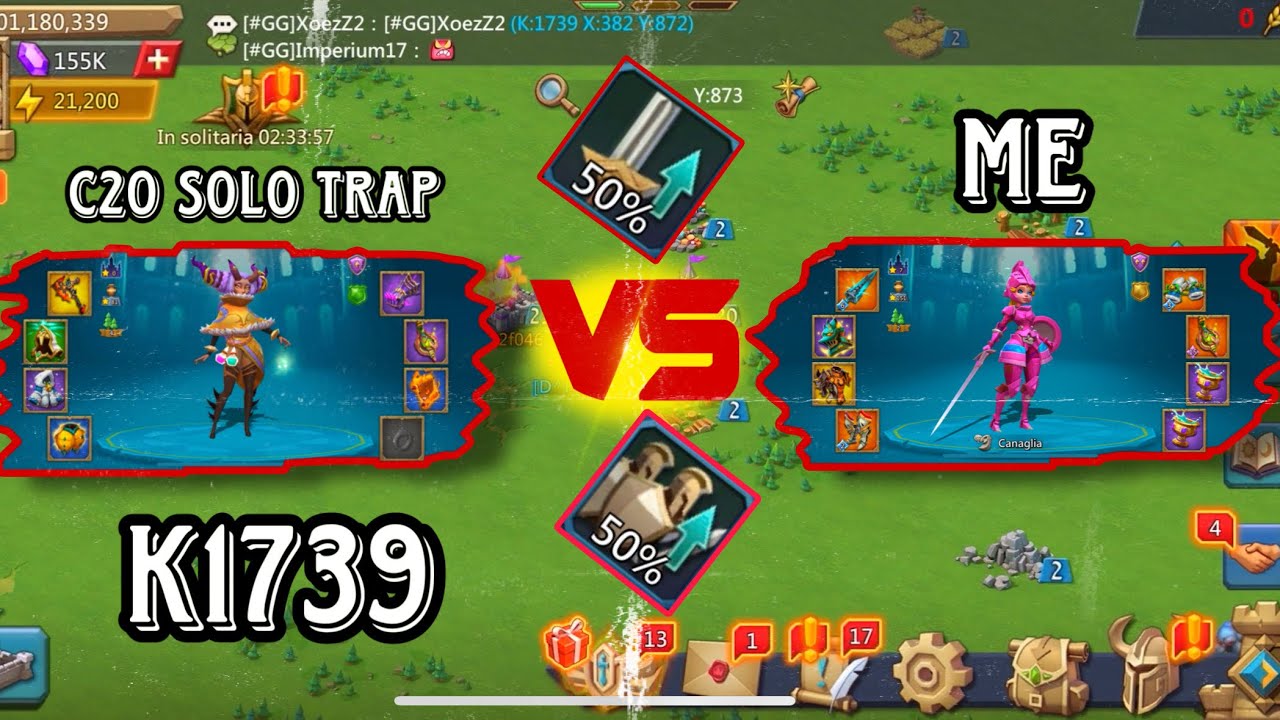 Lords Mobile: k1739 (my baby leader tests c20 solo trap)+ burning online targets