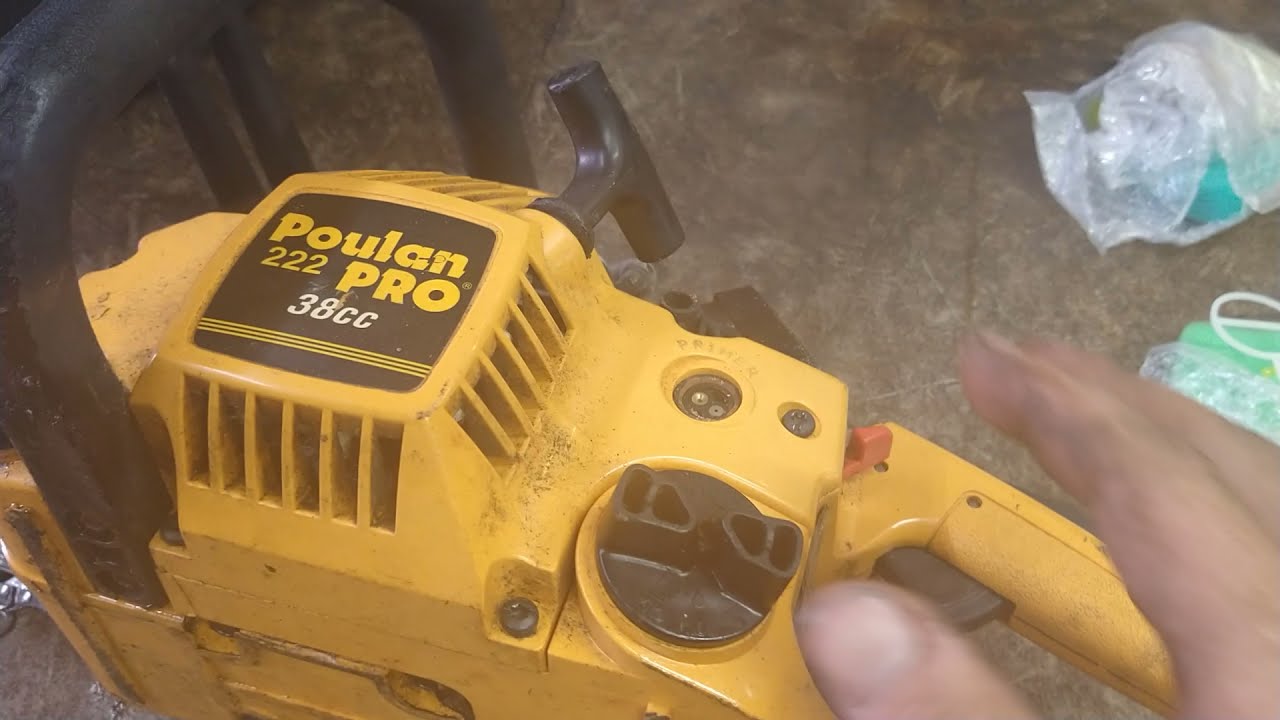 poulan pro 222 38cc chainsaw carburetor fuel line repair primer bulb