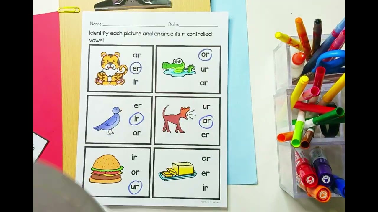 R Controlled Vowels Worksheets for Kindergarten–2nd Grade  Bossy R Phonics Practice