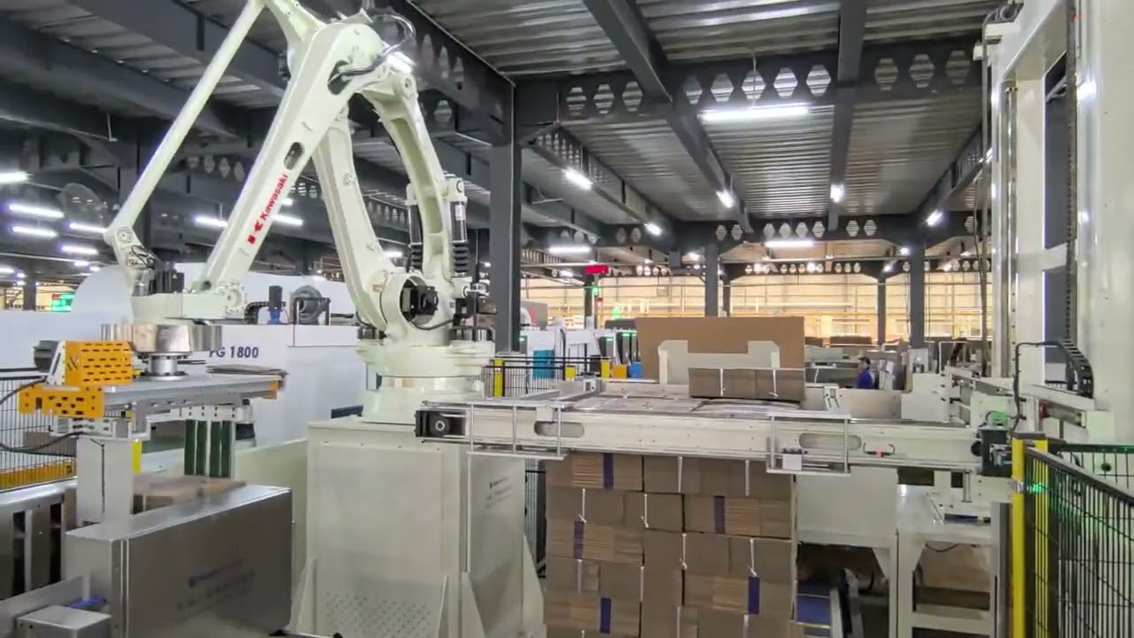 Estar Group Automatic Robot Palletizer system connect with Miniline
