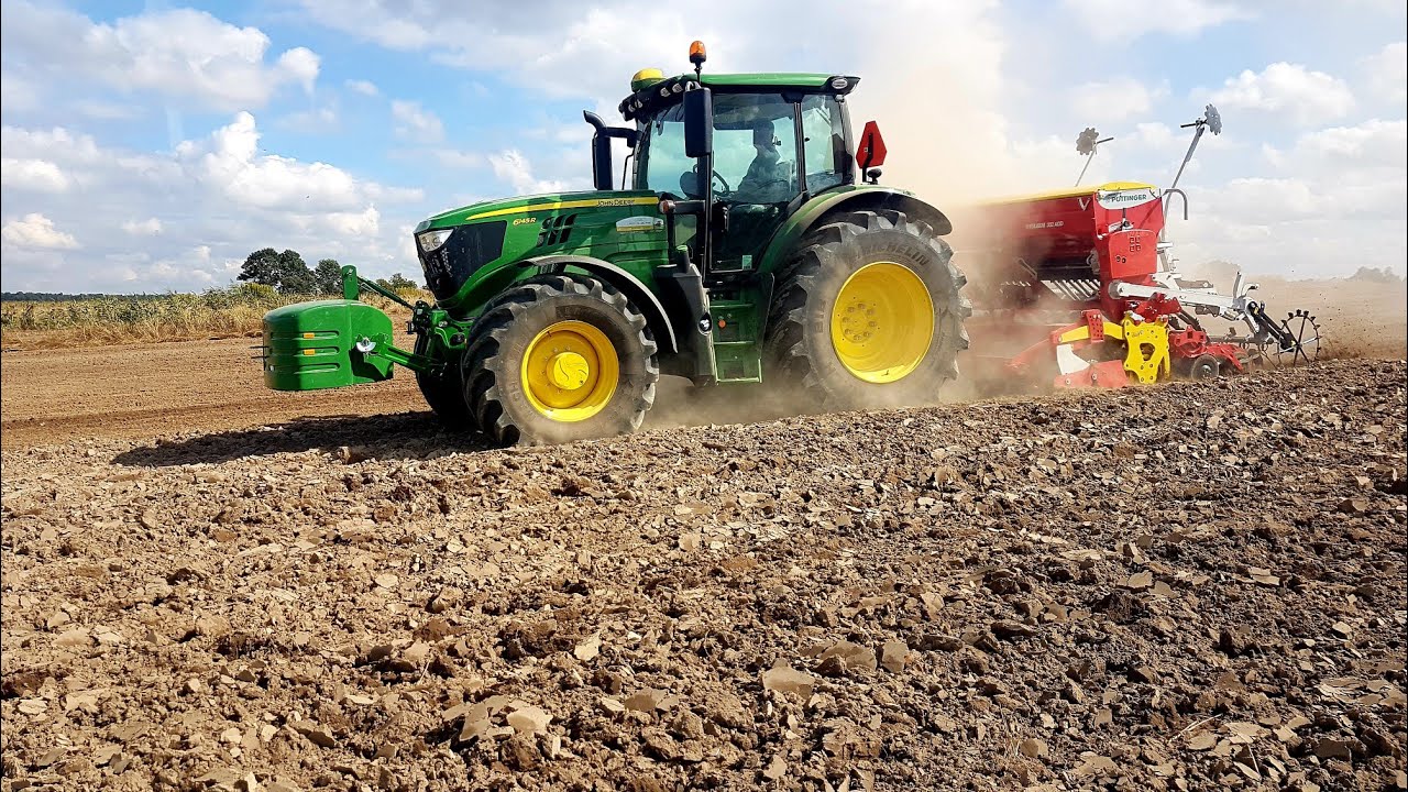 NOWE NABYTKI  W AKCJI! SIEW RZEPAKU Z JOHN DEERE6145R I POEETINGER VITASEM 302A