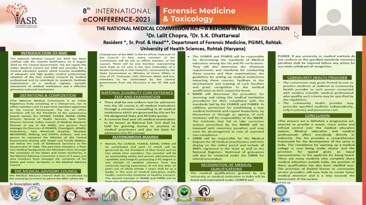 The National Medical Commission Act, 2019: A Reform in Medical Education : ePoster8