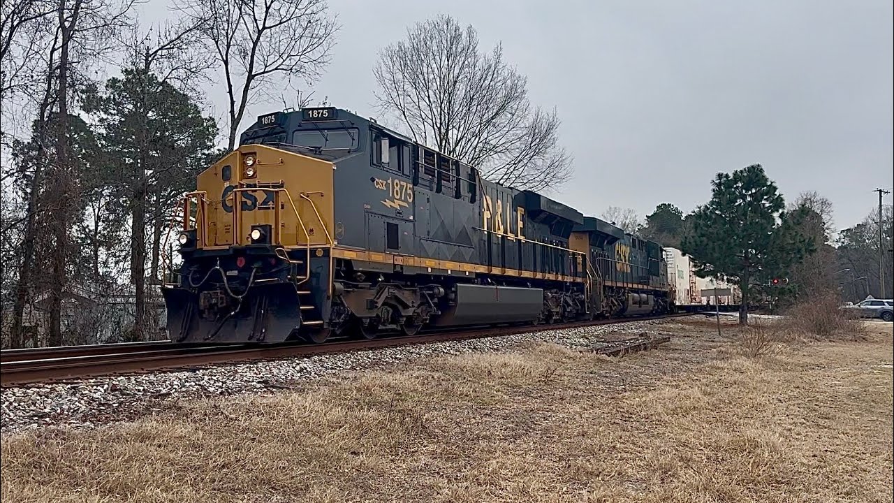 CSXT 1875 P&LE Heritage Unit Leads a Slow I032-25 at Garden City, GA