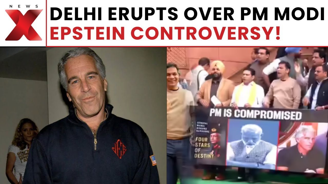 PM Modi Under Epstein Fire: Massive Protest at Jantar Mantar Rocks Capital Over Epstein Controversy!