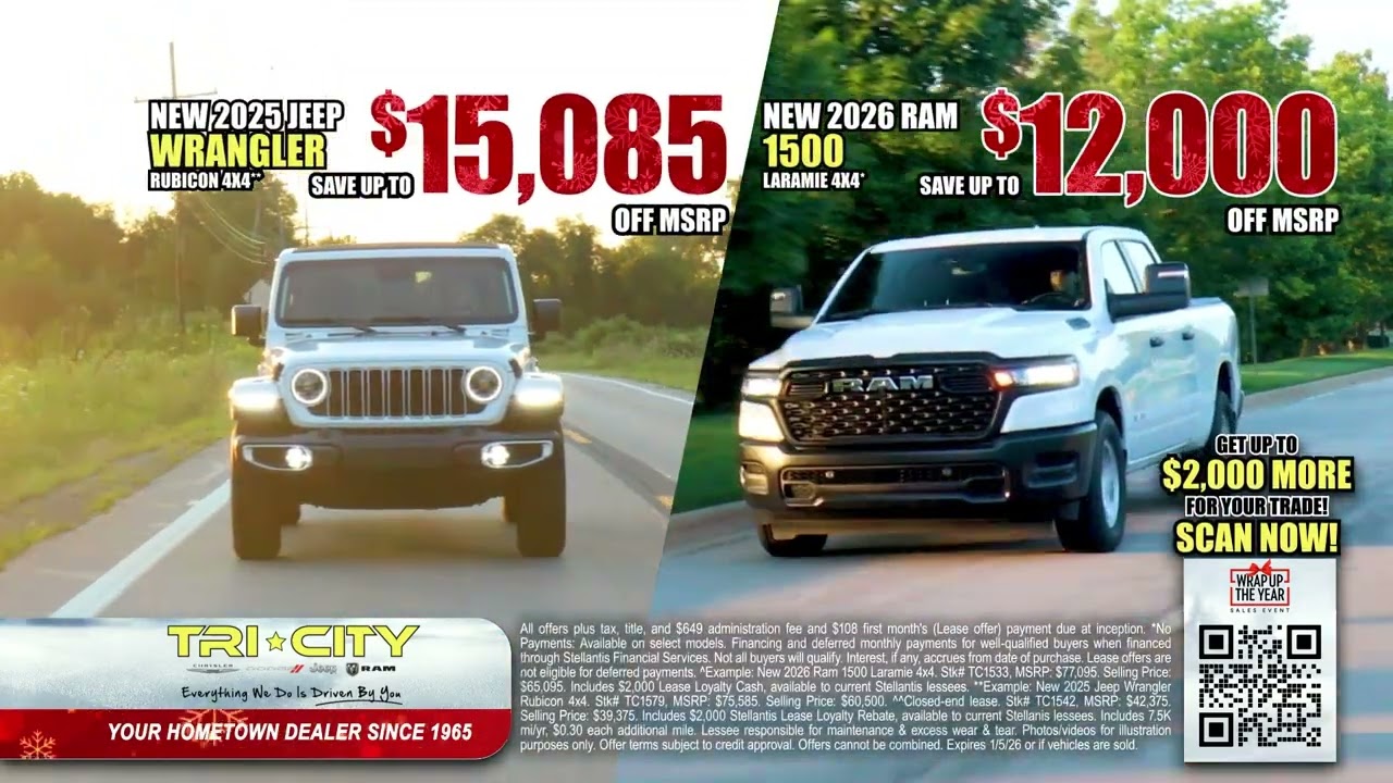 Year-End Truck and SUV Savings | Huge Ram and Jeep Deals at Tri-City CDJR