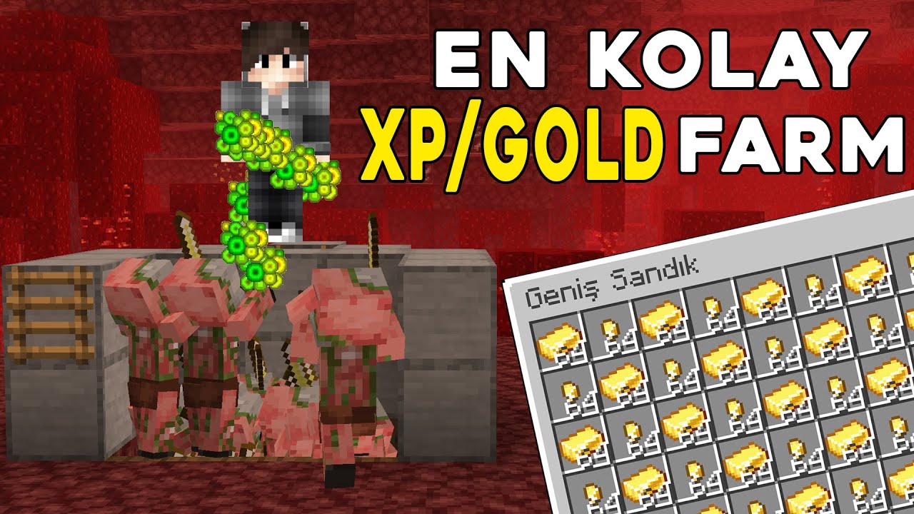 YAPIMI KOLAY ALTIN/XP FARMI !! Minecraft: Altın/Xp Farmı Nasıl Yapılır l Minecraft Sistemler