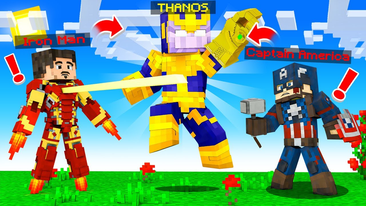 PLAYING as THANOS vs AVENGERs in Minecraft