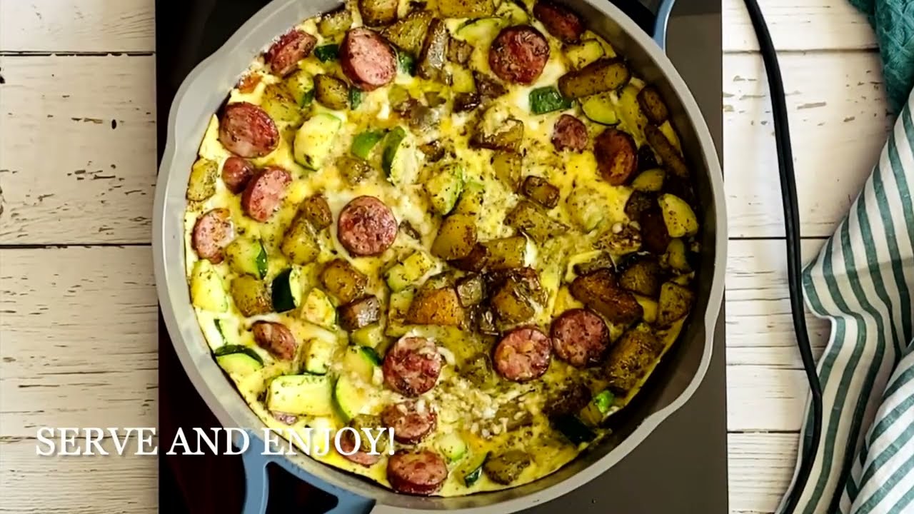 Eggs with Greek loukaniko and potatoes!
