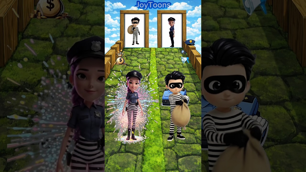 😱👮&zwj;♂️🚨 Cop vs Thief 😈 | Can Rumi Change Her Fate and Become a Cop?! 💜🥺 #kpopdemonhunters #shorts