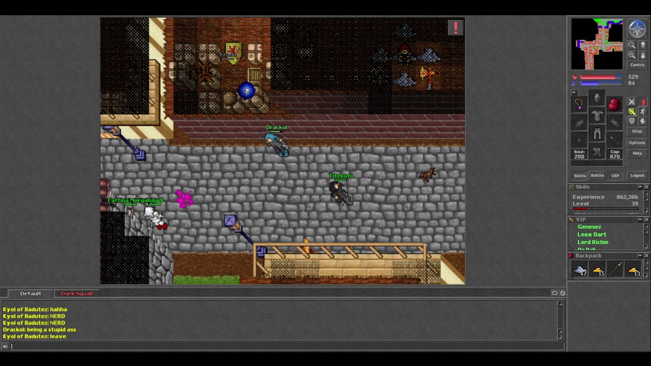 Old Tibia - Sad Story and Throwing NICE ITEMS Away (7.6 2006 Pacera)