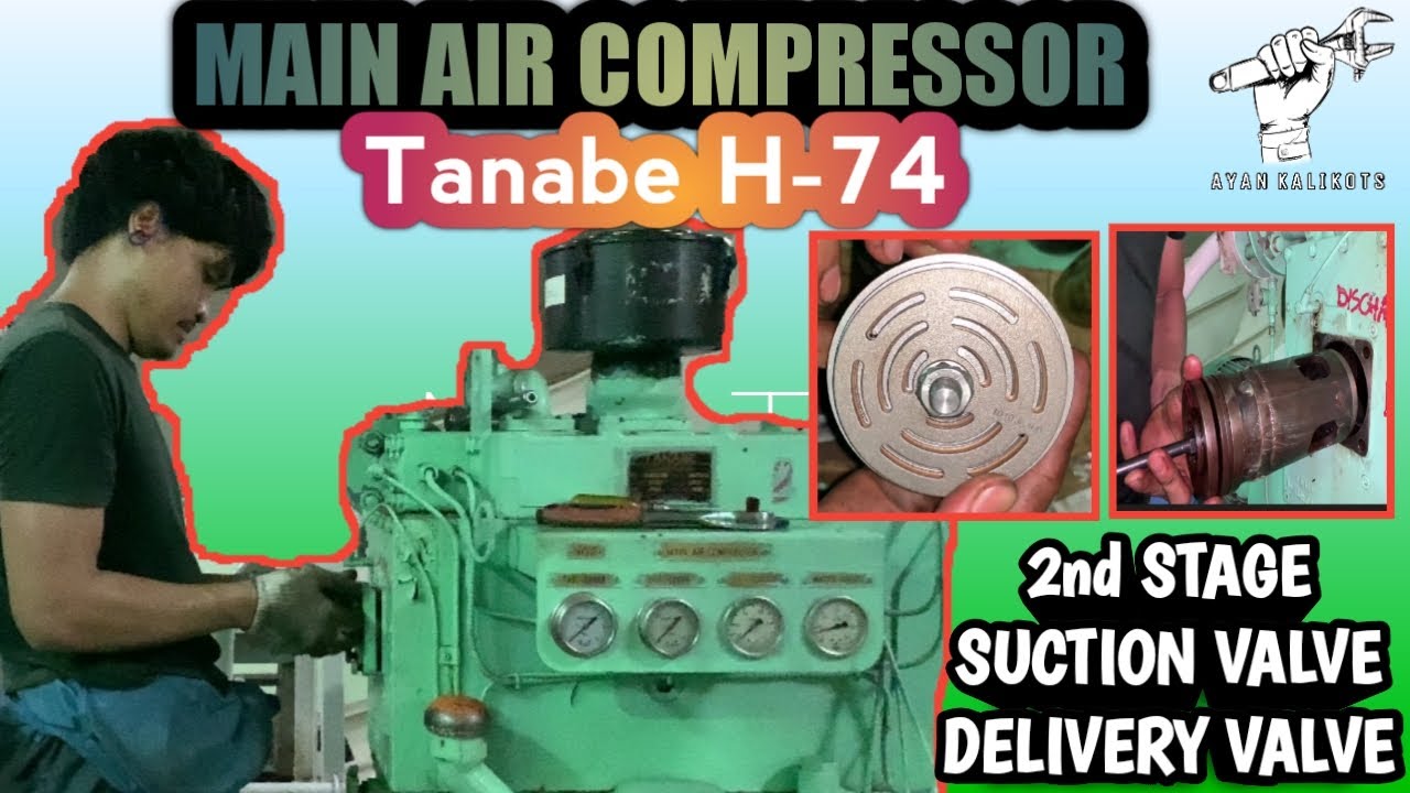 HOW TO REPLACE 2nd STAGE SUCTION & DELIVERY AIR VALVE TANABE  H-74 AIR COMPRESSOR  [ VLOG 024 ]
