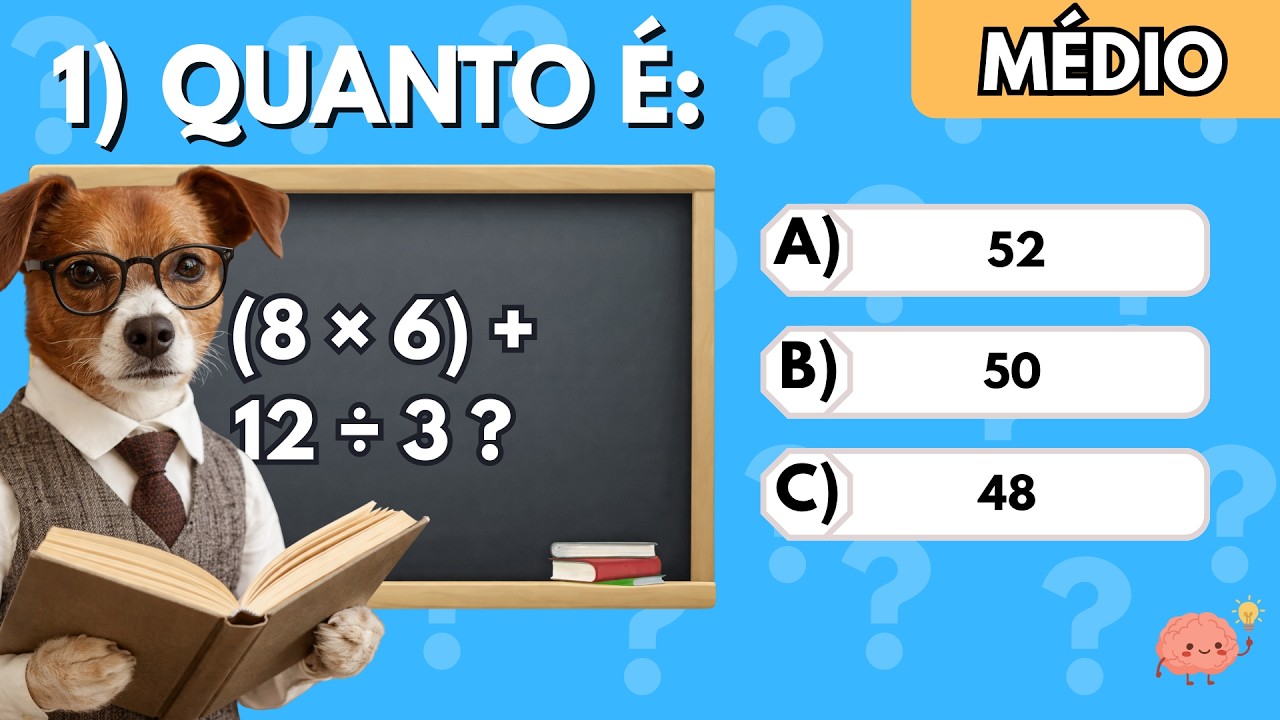 QUIZ DE MATEMÁTICA 🧠🔥 | Só os Gênios Acertam Todas! (Nível Médio)