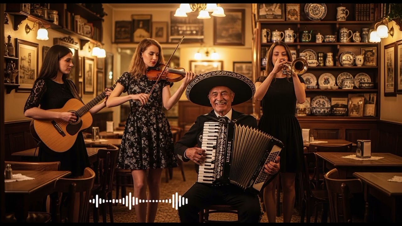 Fiesta Polka Sunset – Energetic Mariachi Trumpets with Classic Folk Accordion