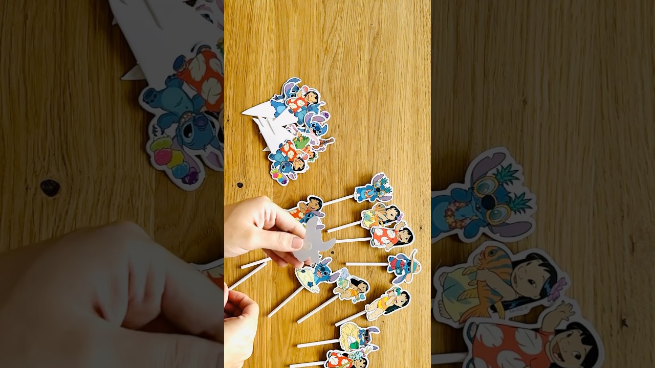 Stitch and Lilo DIY Cupcake topper #stitch #liloandstitch #cupcake #birthday #diy #disney #cake