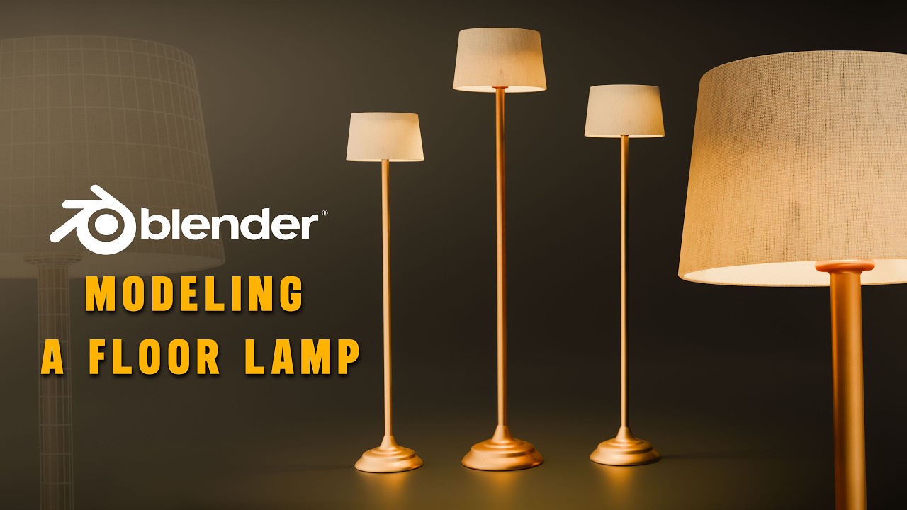 Full Process: Modeling & Texturing a Realistic Floor Lamp | Blender & Substance Painter