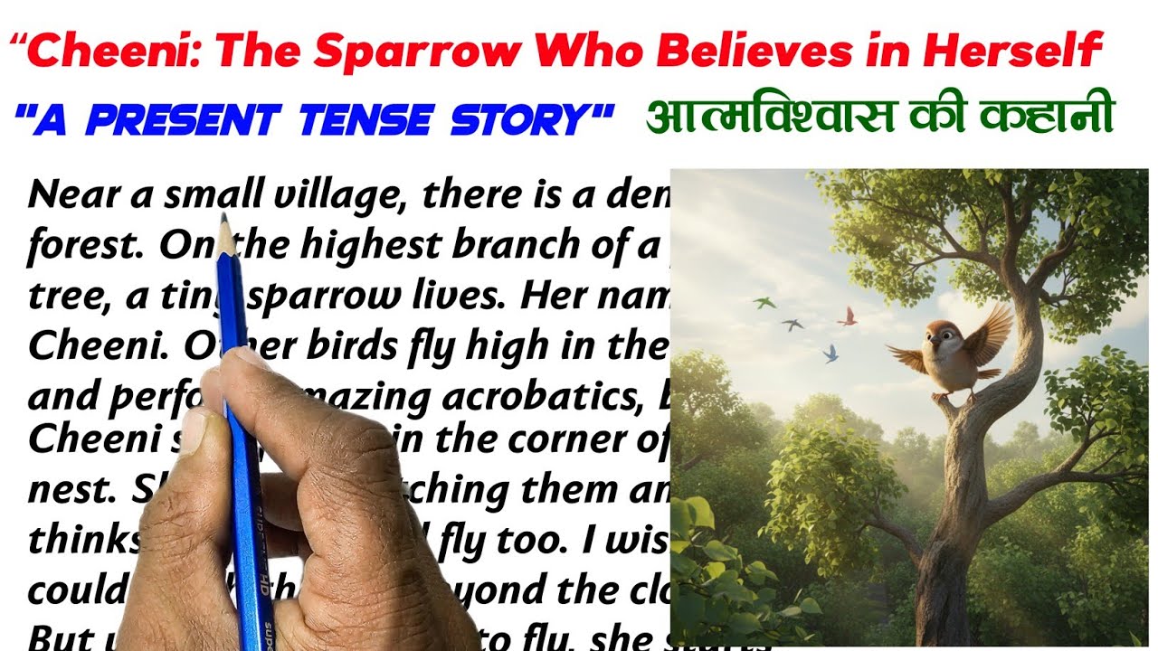 “Cheeni: Sparrow Who Believes in Herself |English Reading||English Story || English padhna sikhe?