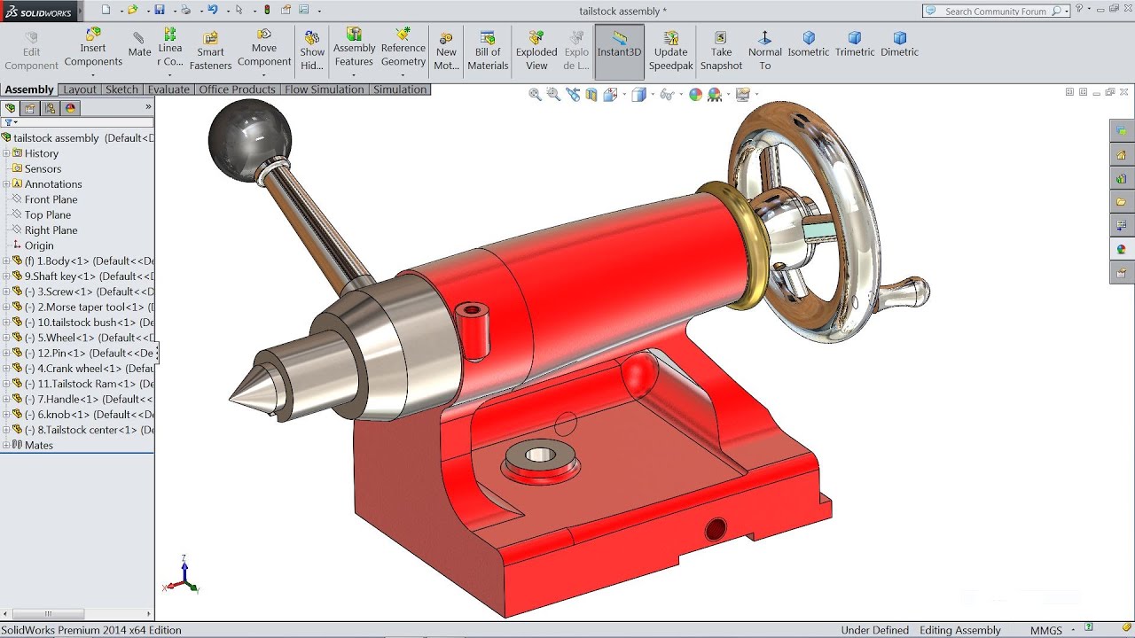 Solidworks tutorial I Sketch Tailstock in Solidworks | Solidworks