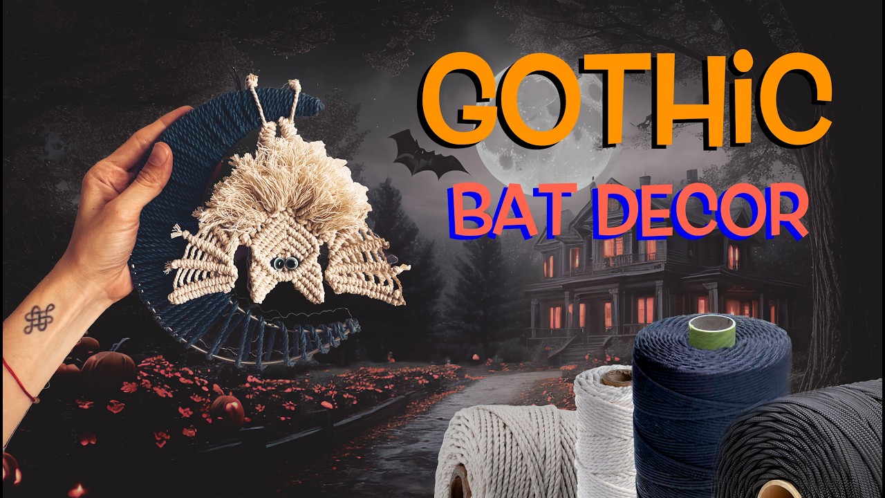 Macrame Gothic Bat 🦇 | Tutorial Macrame bat on the moon 🌙