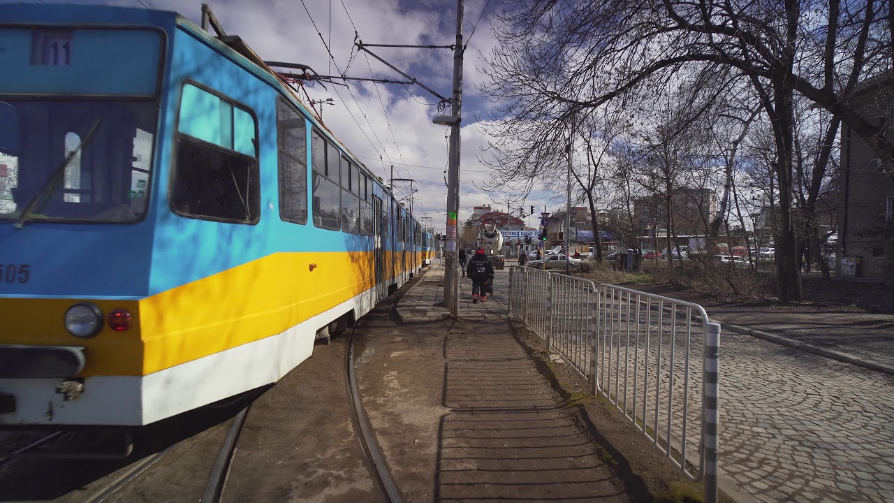 Bulgaria, Sofia, tram 11 ride from kv. Knyazhevo to bul. Nikola Petkov