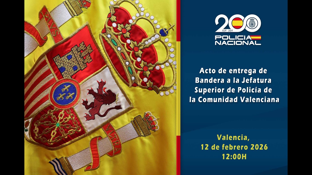 Acto de entrega de la Bandera de España a la Jefatura Superior de Policía de la Comunidad Valenciana