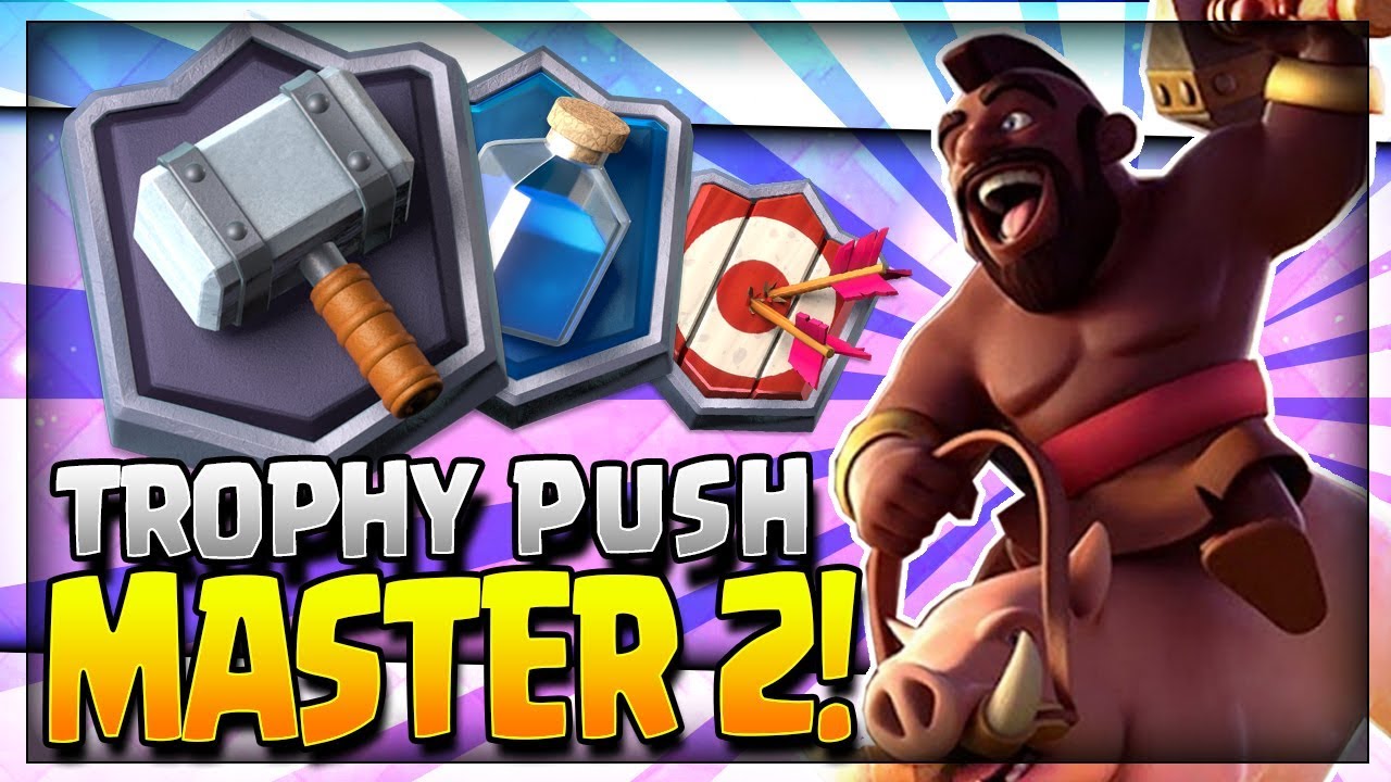 TROPHY PUSH w/ BEST 2.9 HOG CYCLE DECK!! No Legendary Cards! Master 2 League - Clash Royale
