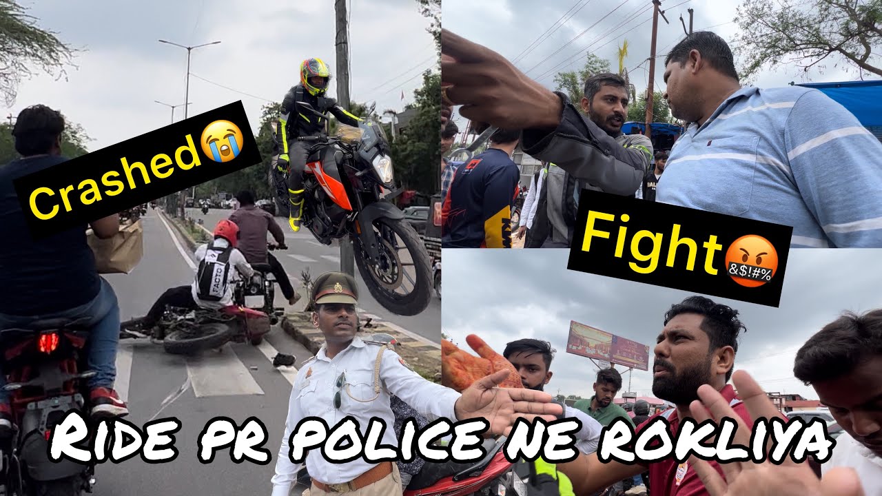 Marte Marte Bachgaye😰| KTM Ride Pr Crash Or Ladhai Hogai | Police Ne Pakadhliya #vlog #fight #crash