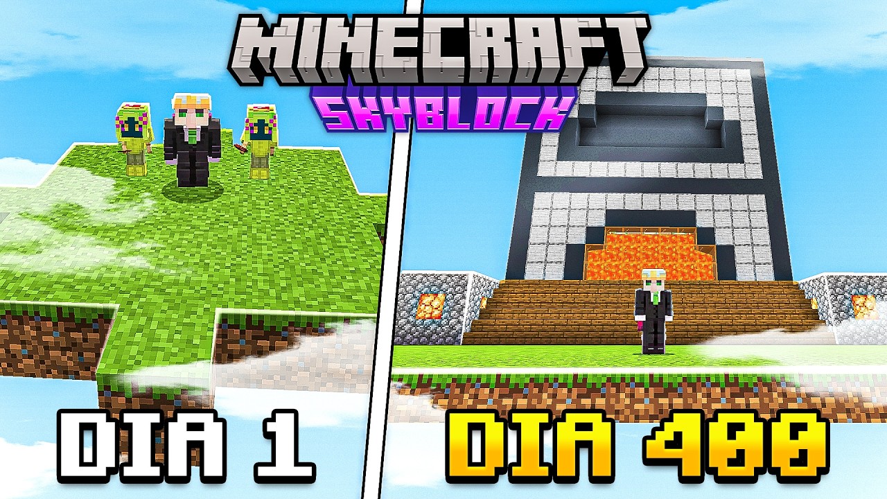 Sobrevivi 400 D&Iacute;AS en el SKYBLOCK de ESTE SERVIDOR
