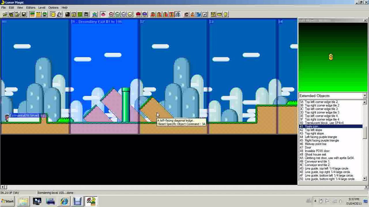 retardedmario's tutorial: lunar magic warp pipes and palette