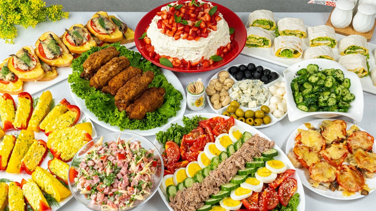 Меню на День рождения за 2 часа! Салаты, бутерброды, закуски!