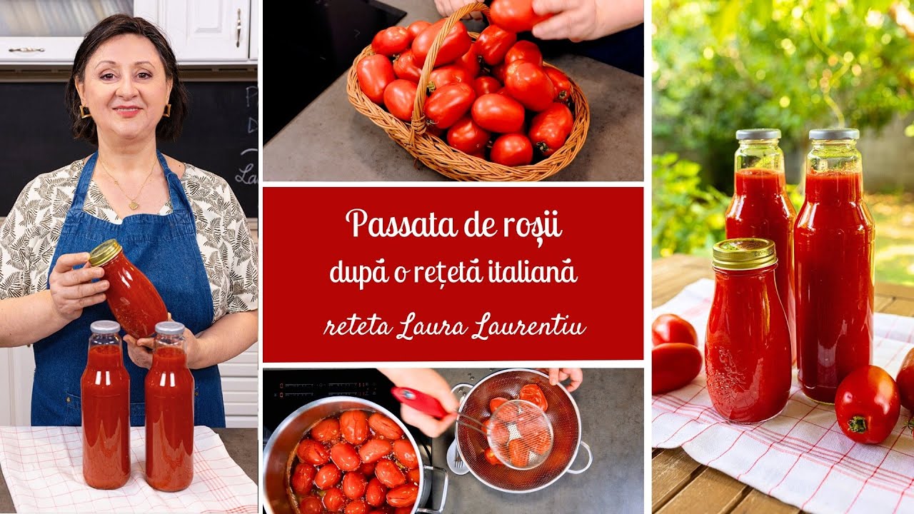Passata de roșii după o rețetă italiană rapidă, eficientă, ușor de făcut!