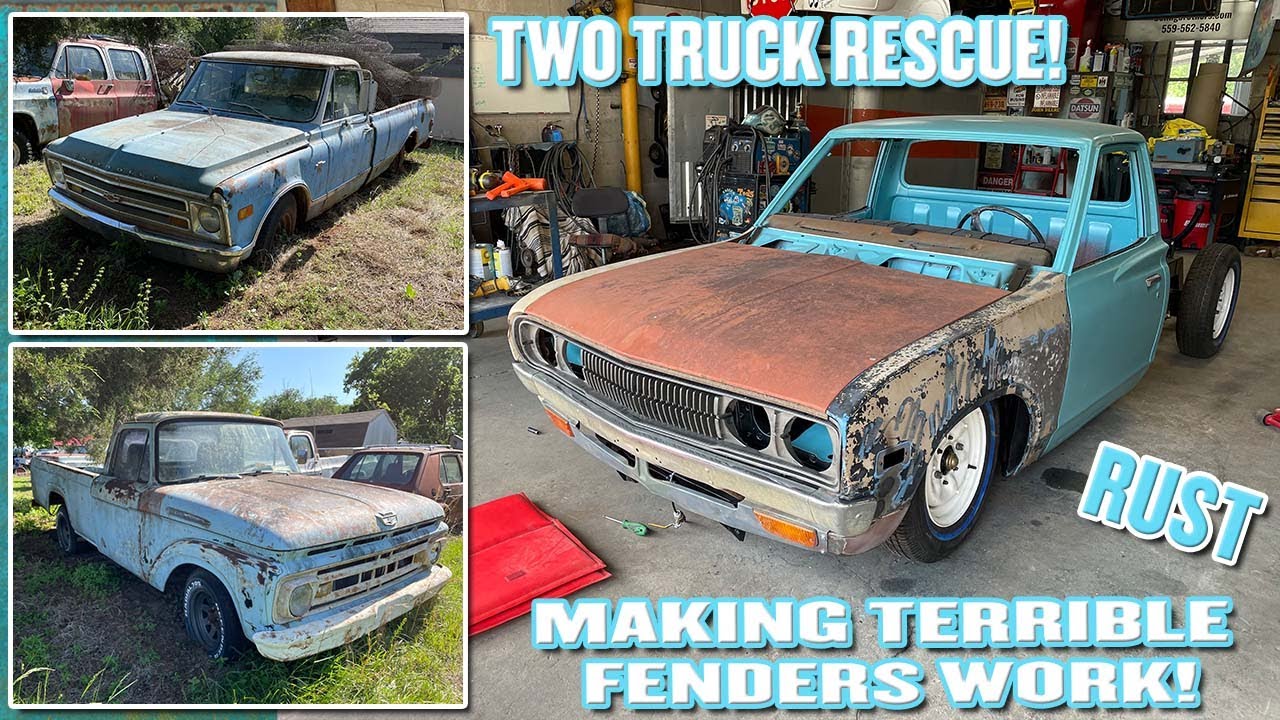 I bought 3 ABANDONED trucks! Making terrible fenders fit my truck PLUS rescuing a FORD AND CHEVY.