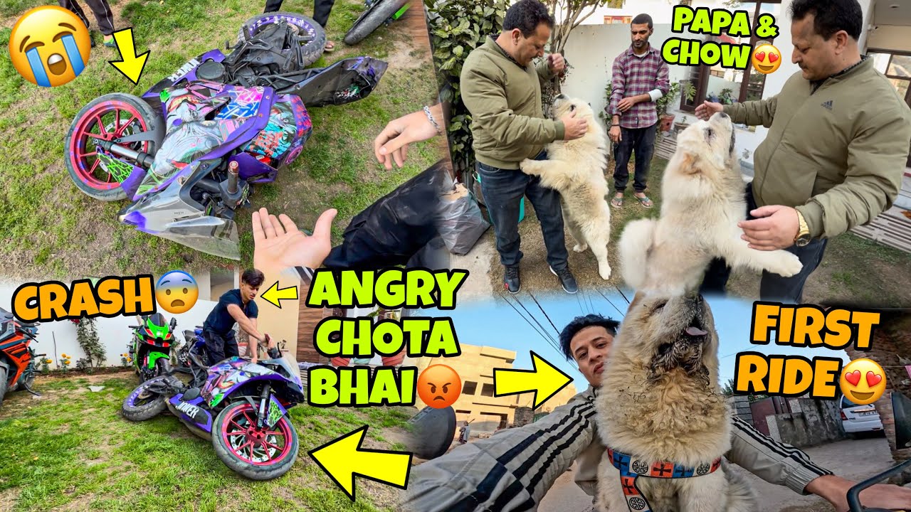 Angry Chota bhai Broke Dream Bike😭💔 | Papa First Time with Chow😍❤️ My Family Vlogs 