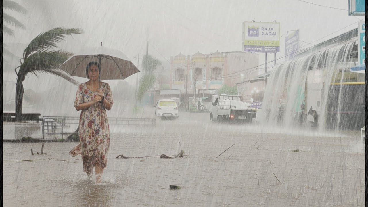 THE MOST TERRIBLE STORM HIT INDONESIA, SUPER HEAVY RAIN CAUSES FLOODING
