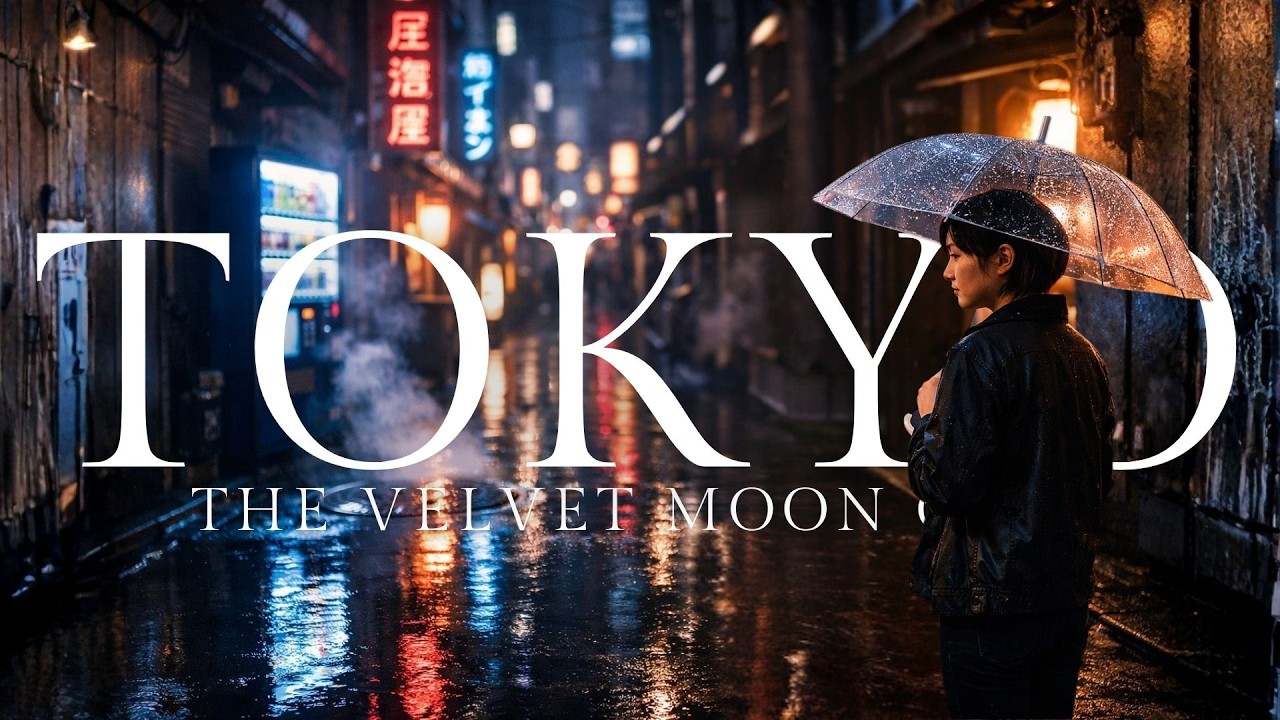 Neon in the Puddles | Slow Tokyo After Rain | The Velvet Moon Café