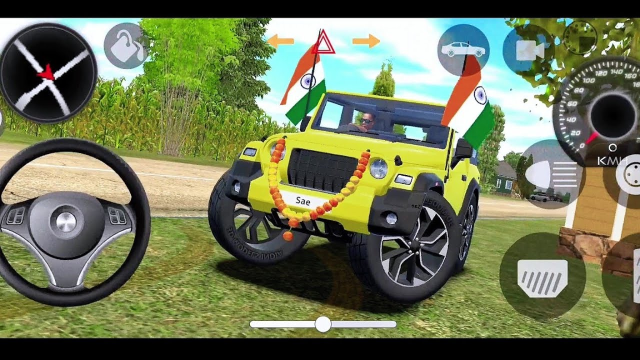 Modified Mahindra yellow Thar gadi !! Indian cars Simulator 3D  !! Android Gameplay !! video 2